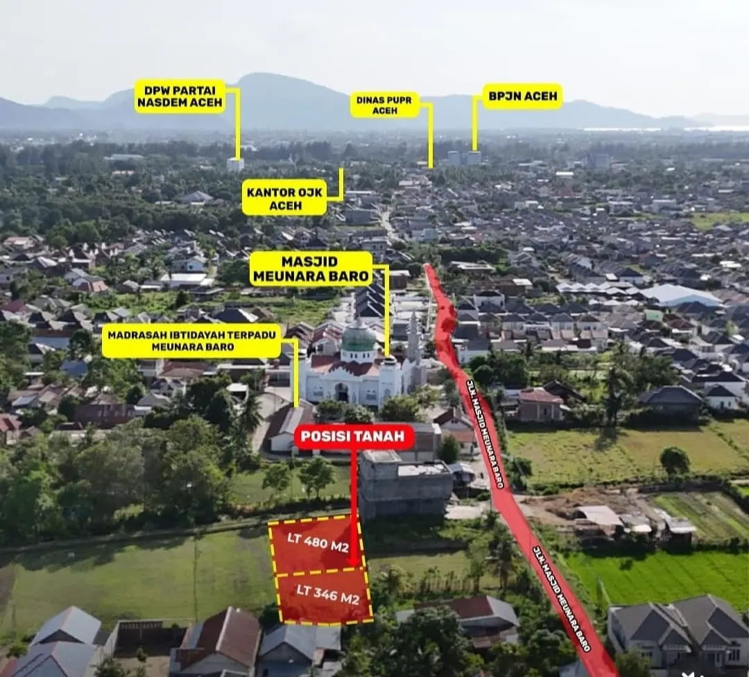Dijual Kavling Tanah 480 m2 ; Lokasi Nyaman & Favorit di Gla Meunasah Baro, Krueng Barona Jaya